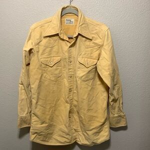 Vintage Golden Spur Men’s Pearl Snap Flannel Size M Yellow